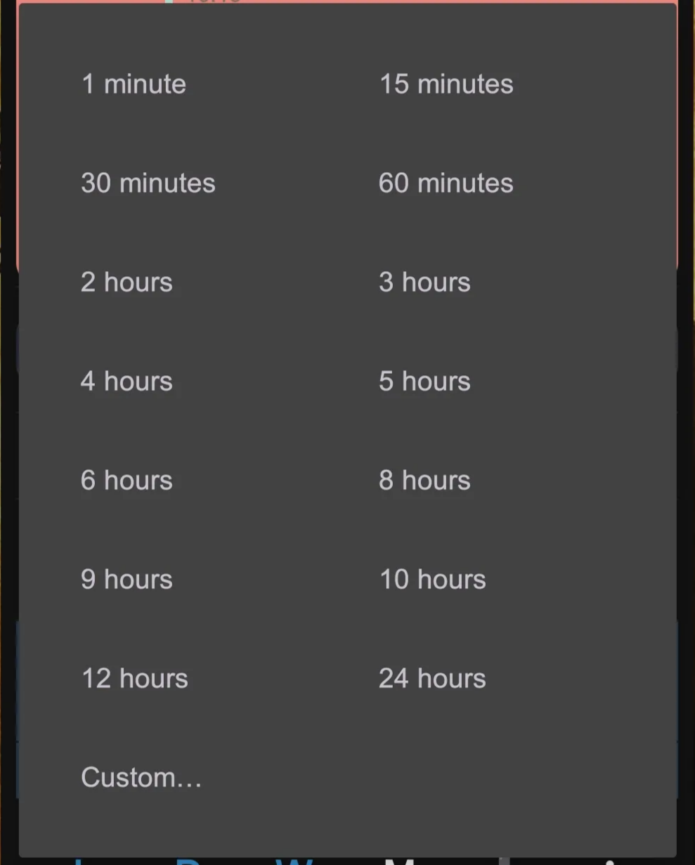 Old time picker with two columns